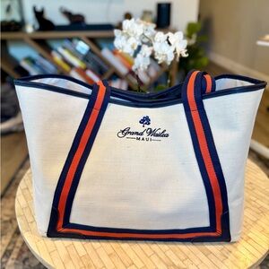 Helen Jon Canvas Beach Tote with Grand Wailea Maui Monogram